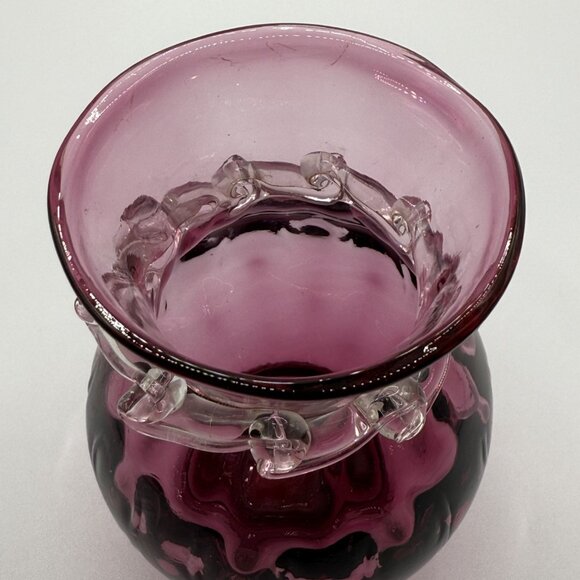 Vintage Pilgrim Cranberry Glass Posey Vase - Picture 5 of 8